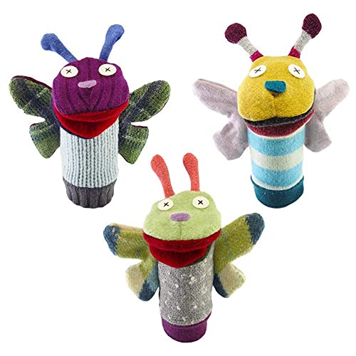 Butterfly Reclaimed Wool Hand Puppet - Butterfly