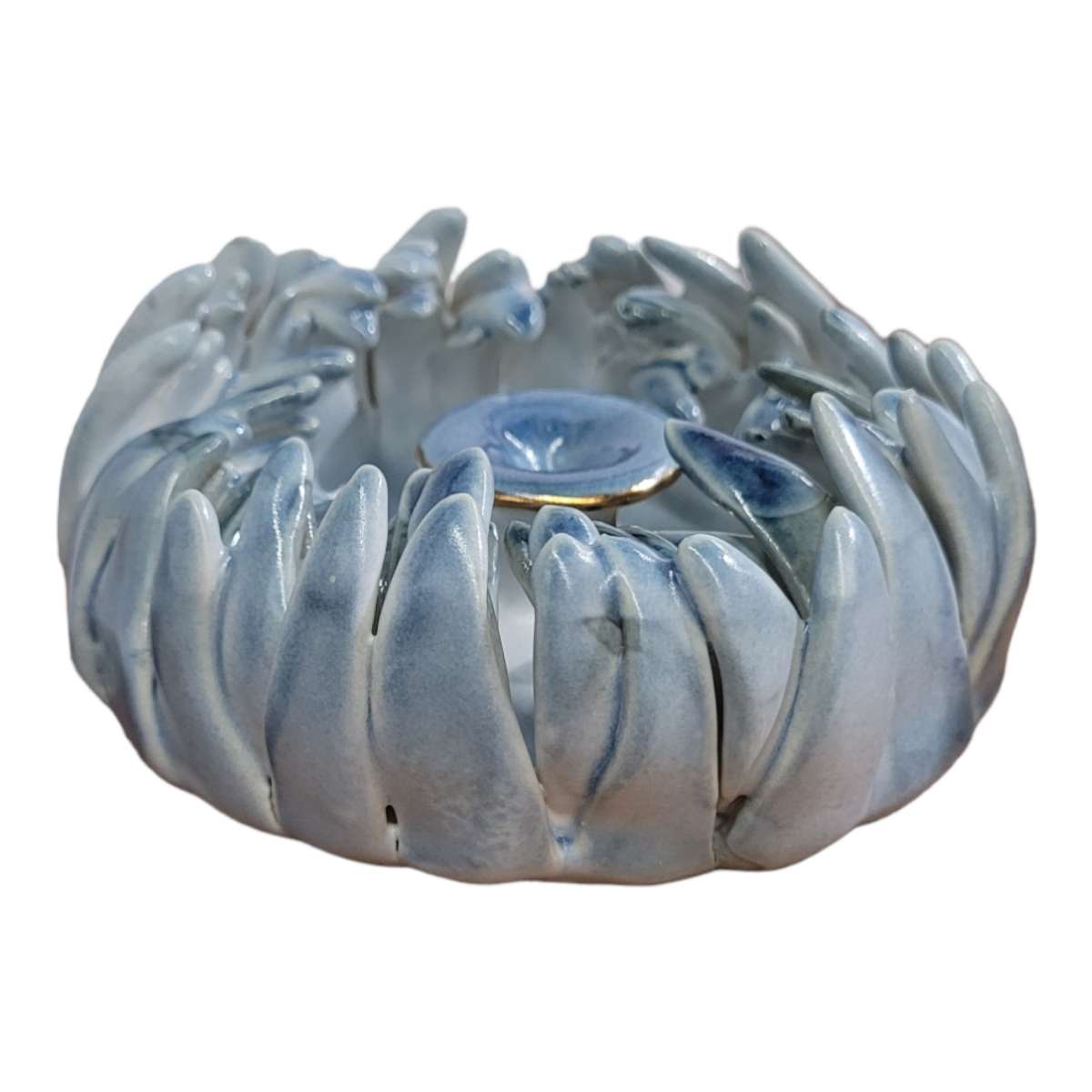 Chrysanthemum Incense Burner, White Stoneware - Erin White