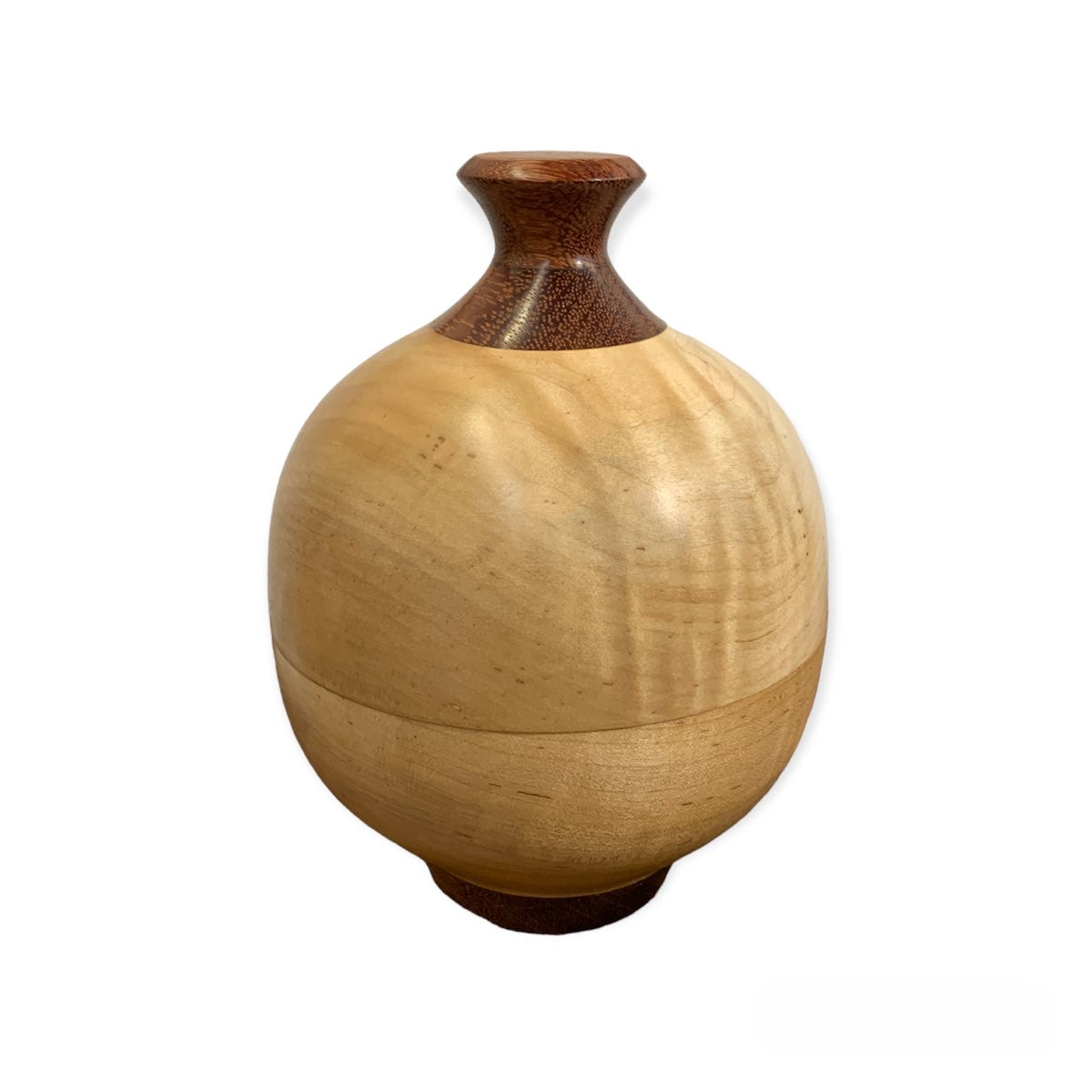 Wood Bowl with Lid - Maple & Cherry by Jon Van Der Nol