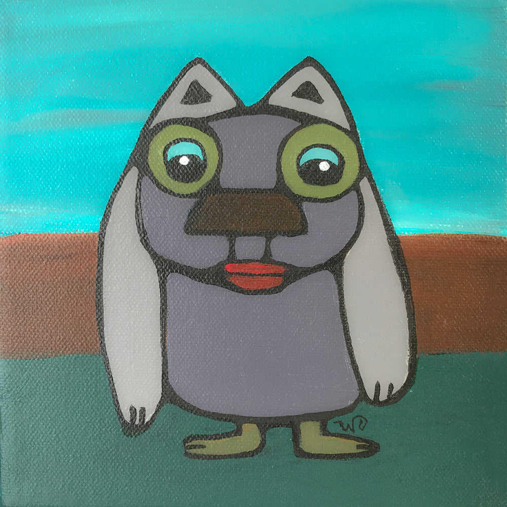 Acrylic 6" x 6" Mini Painting: Bubba