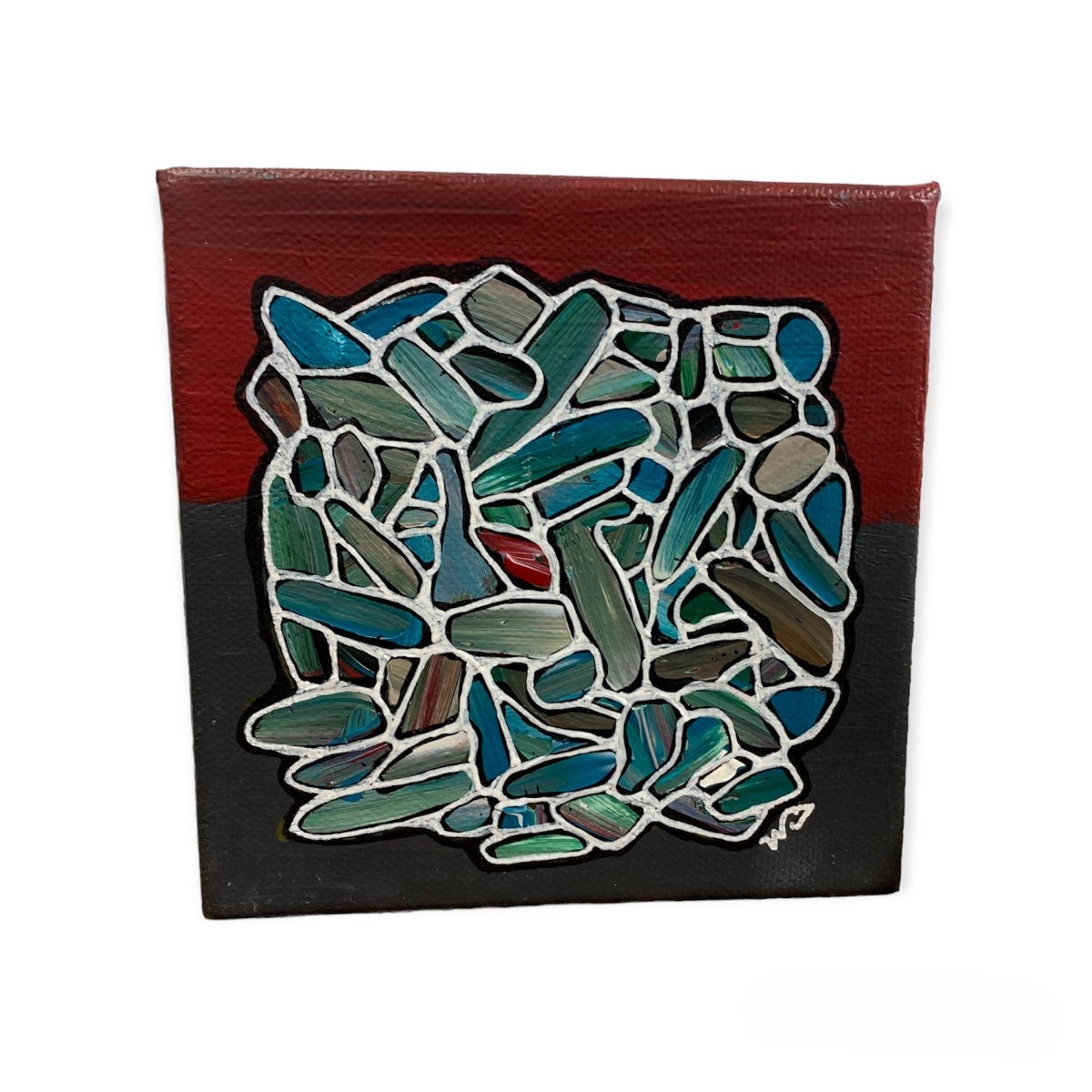 Chaos Theory, Red-Blue - Acrylic Painting - Wendy Campbell - Unperfekt-Studios
