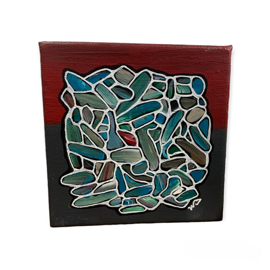 Chaos Theory, Red-Blue - Acrylic Painting - Wendy Campbell - Unperfekt-Studios