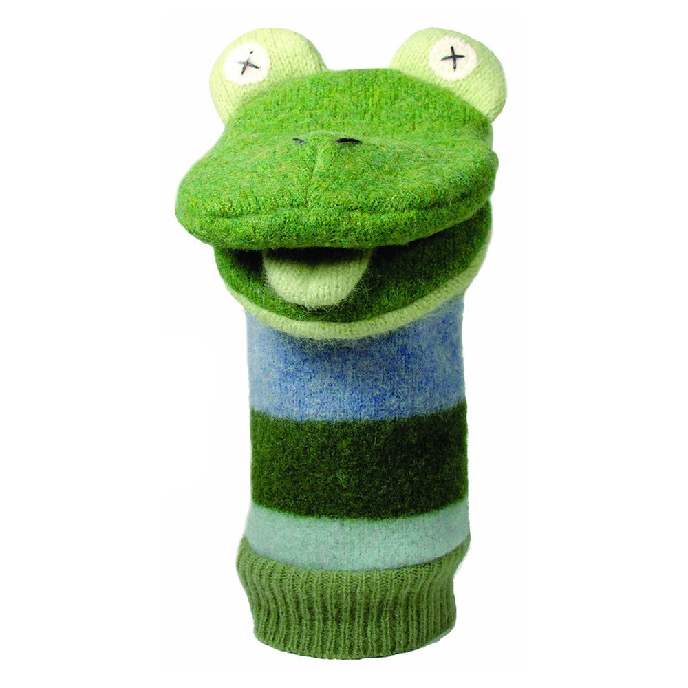 Reclaimed Wool Hand Puppet - Frog