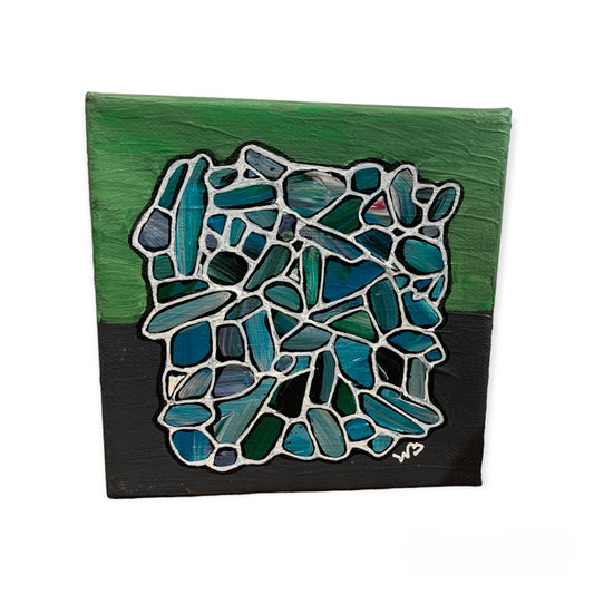 Chaos Theory, Blue-Green - Acrylic Painting - Wendy Campbell - Unperfekt-Studios