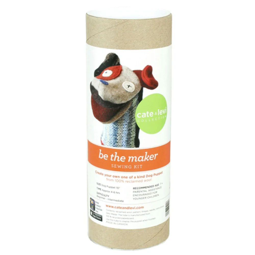 DIY KIT: Reclaimed Wool Hand Puppet - Dog