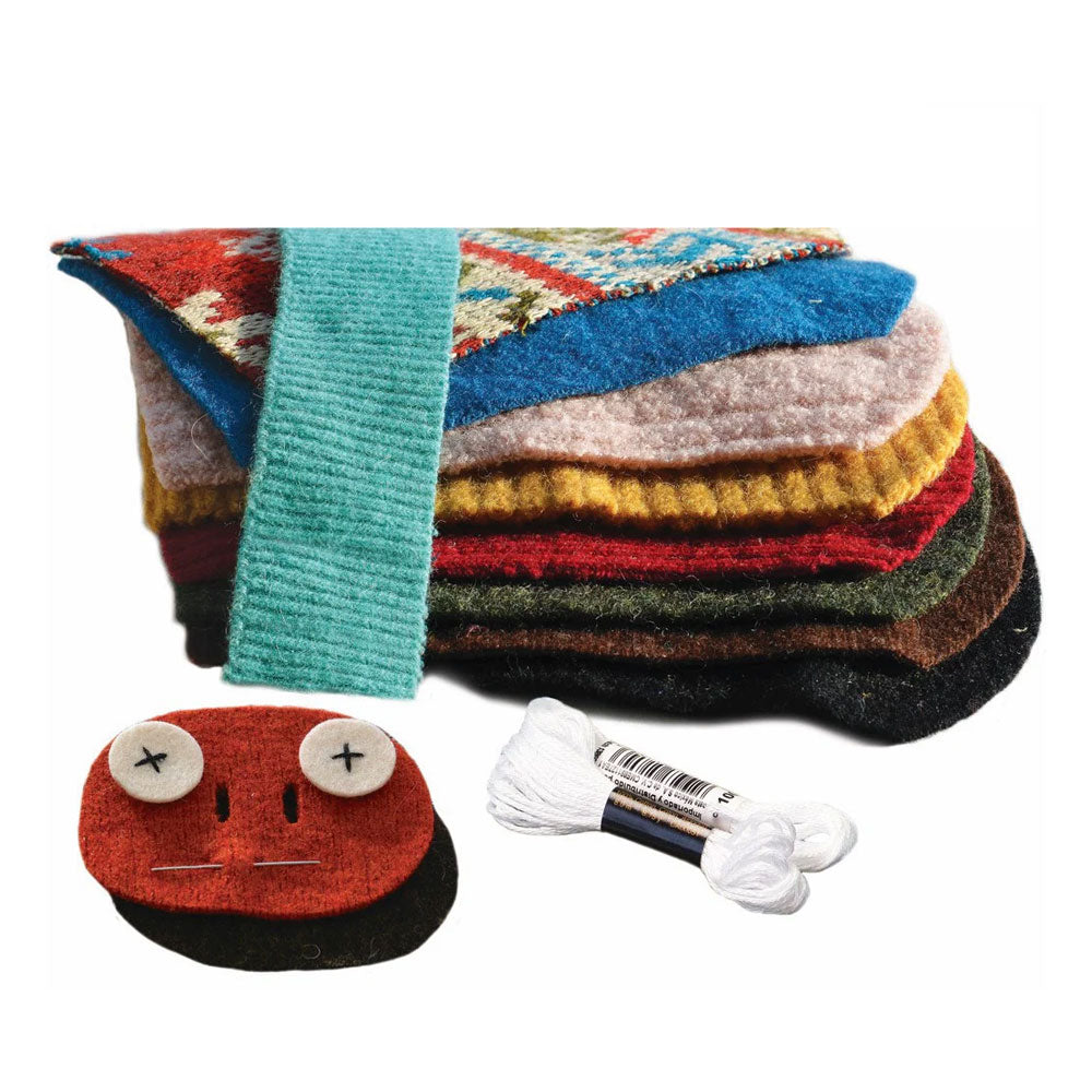 DIY KIT: Reclaimed Wool Hand Puppet - Dog