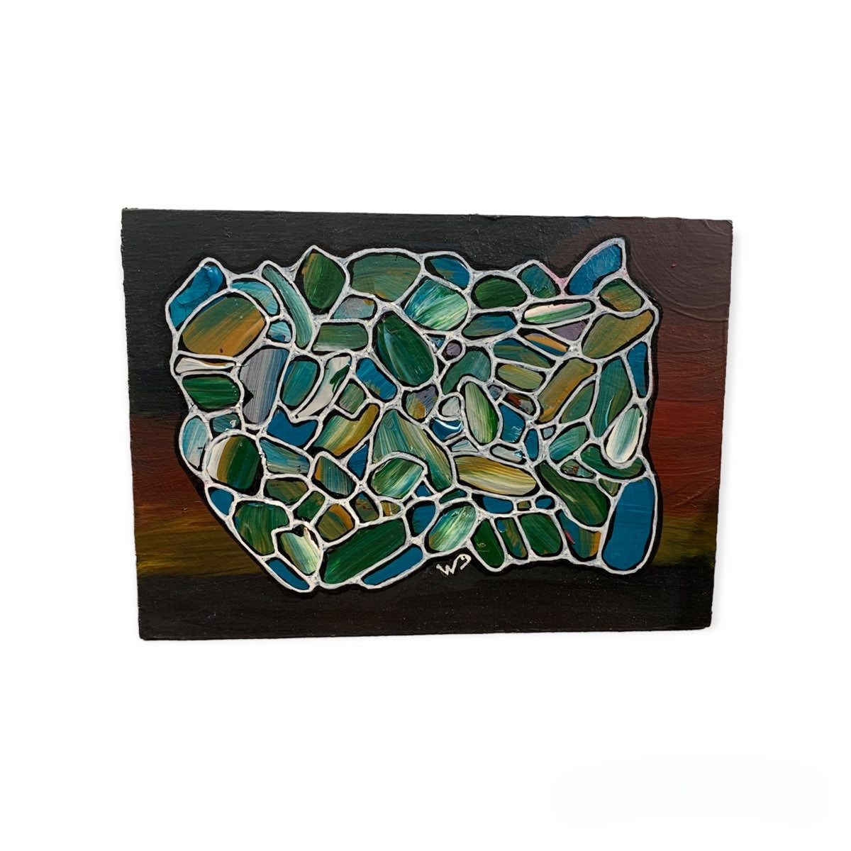 Chaos Theory, Blue/Green/Red - Acrylic Painting - Wendy Campbell - Unperfekt-Studios