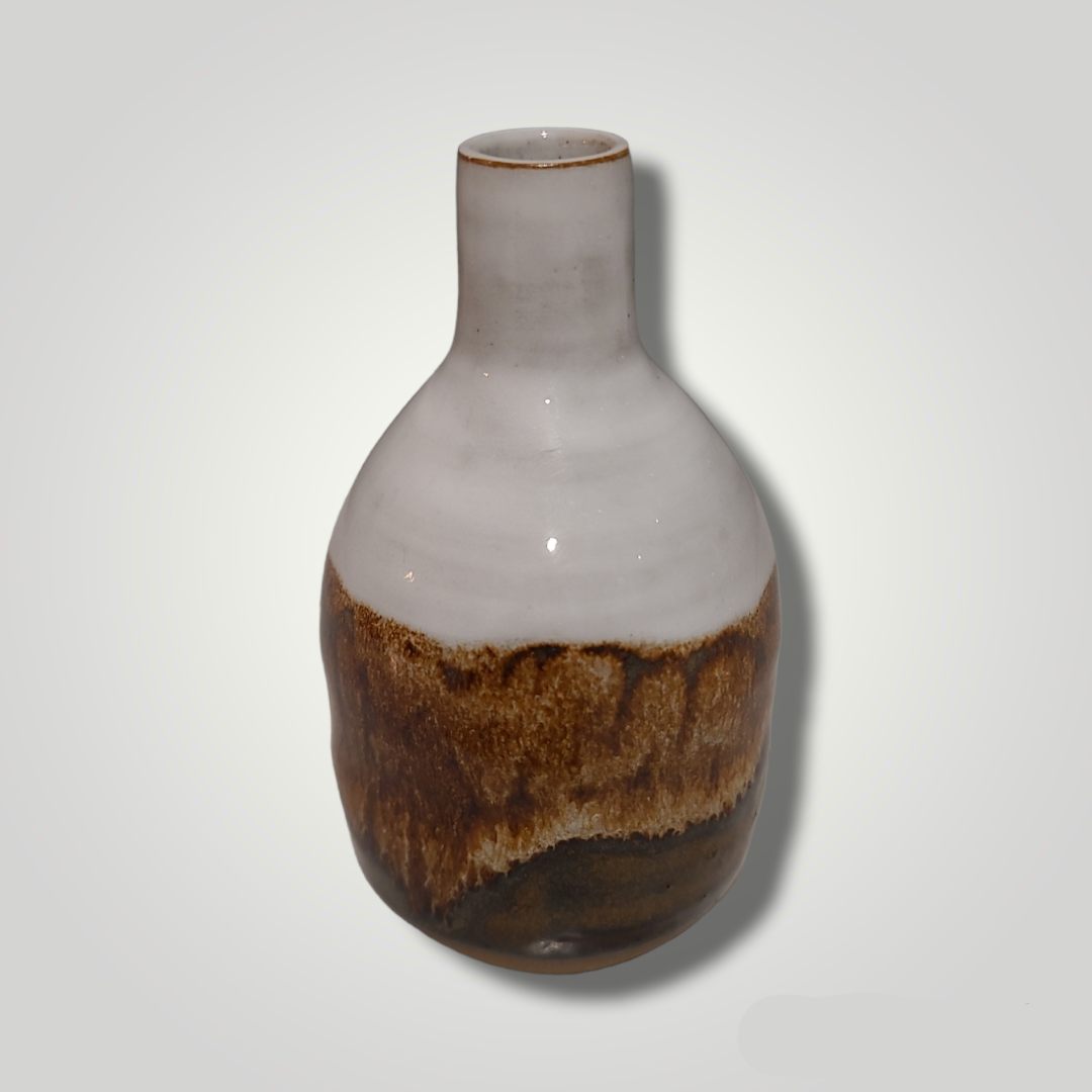 Petite Bud Vase - Warm Brown Stoneware - Erin White