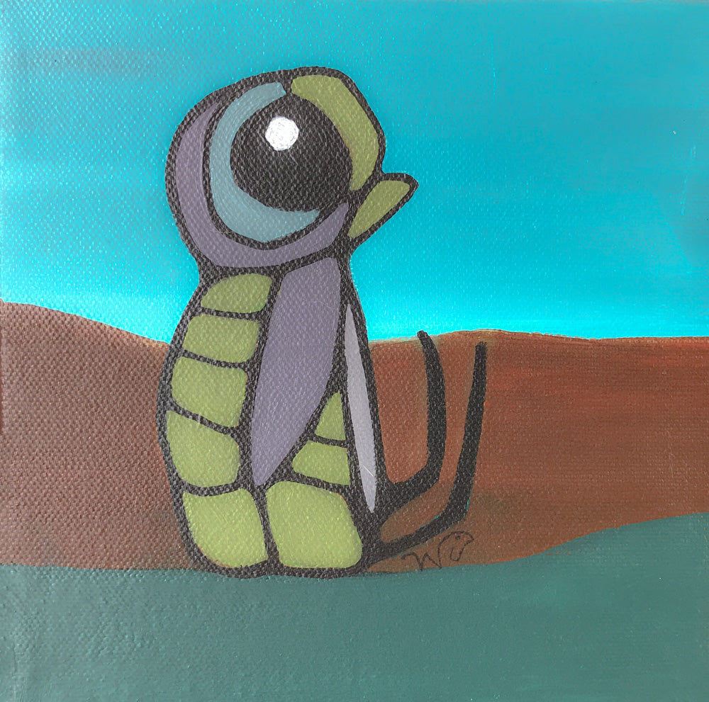 Acrylic 6" x 6" Mini Painting: Myrtle
