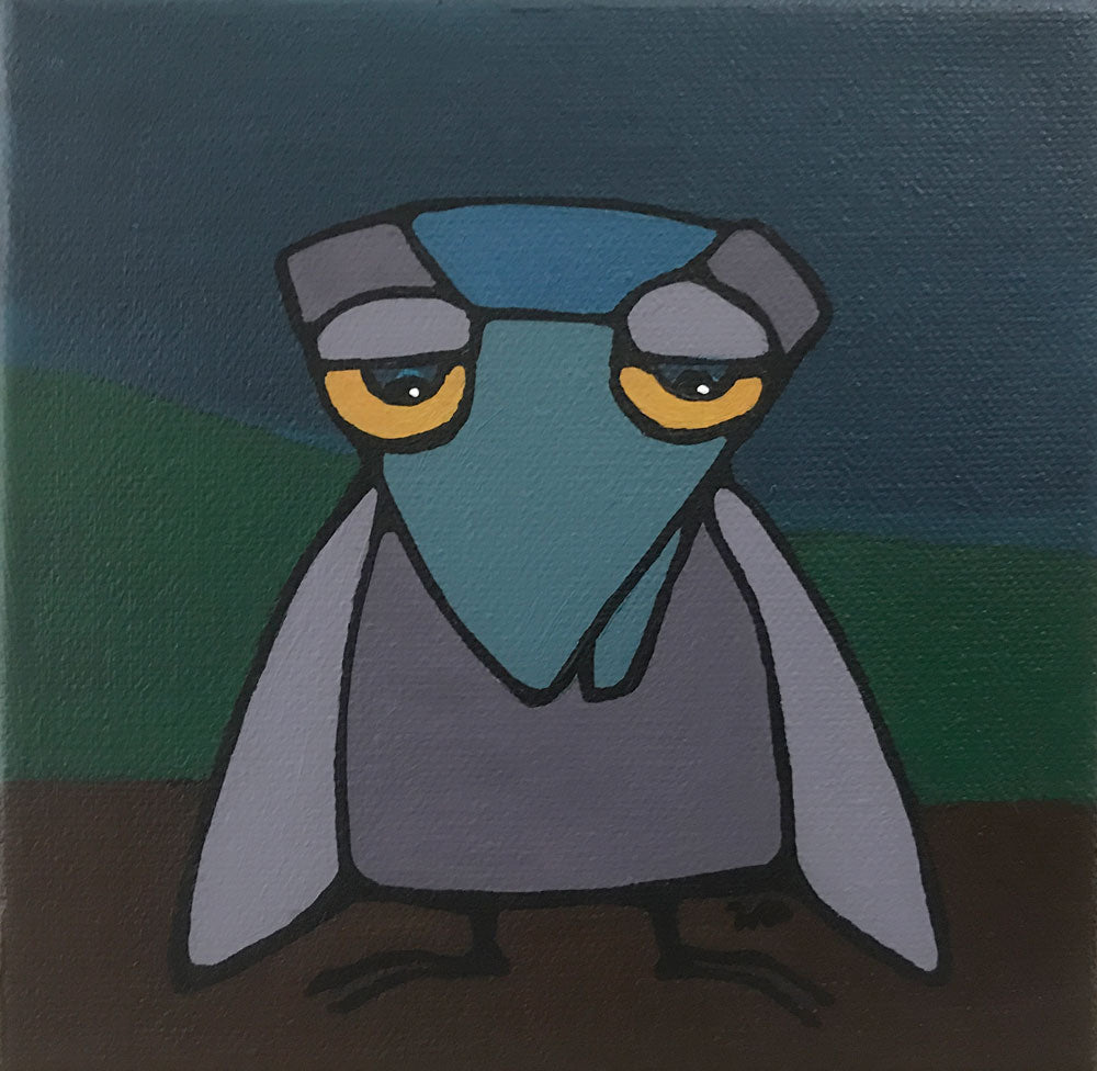 Acrylic 6" x 6" Mini Painting: Sleepy Head