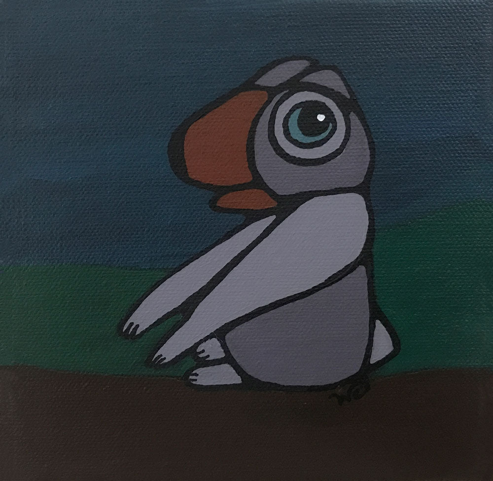 Acrylic 6" x 6" Mini Painting: Teddy