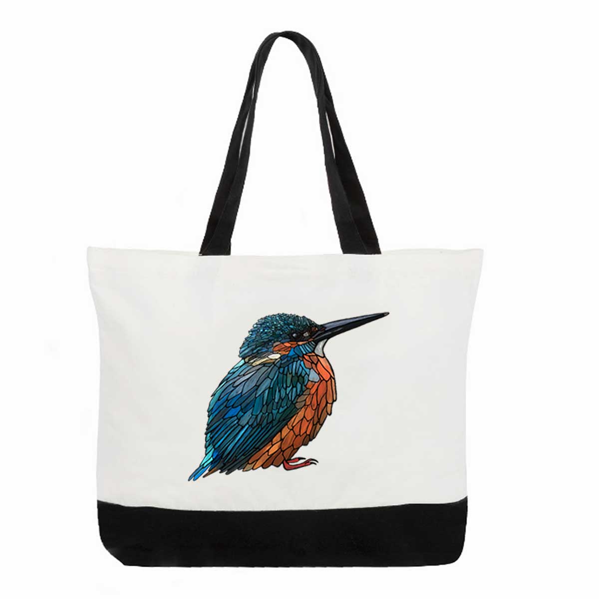 Large Cotton Tote Bag - Kingfisher - Unperfekt-Studios