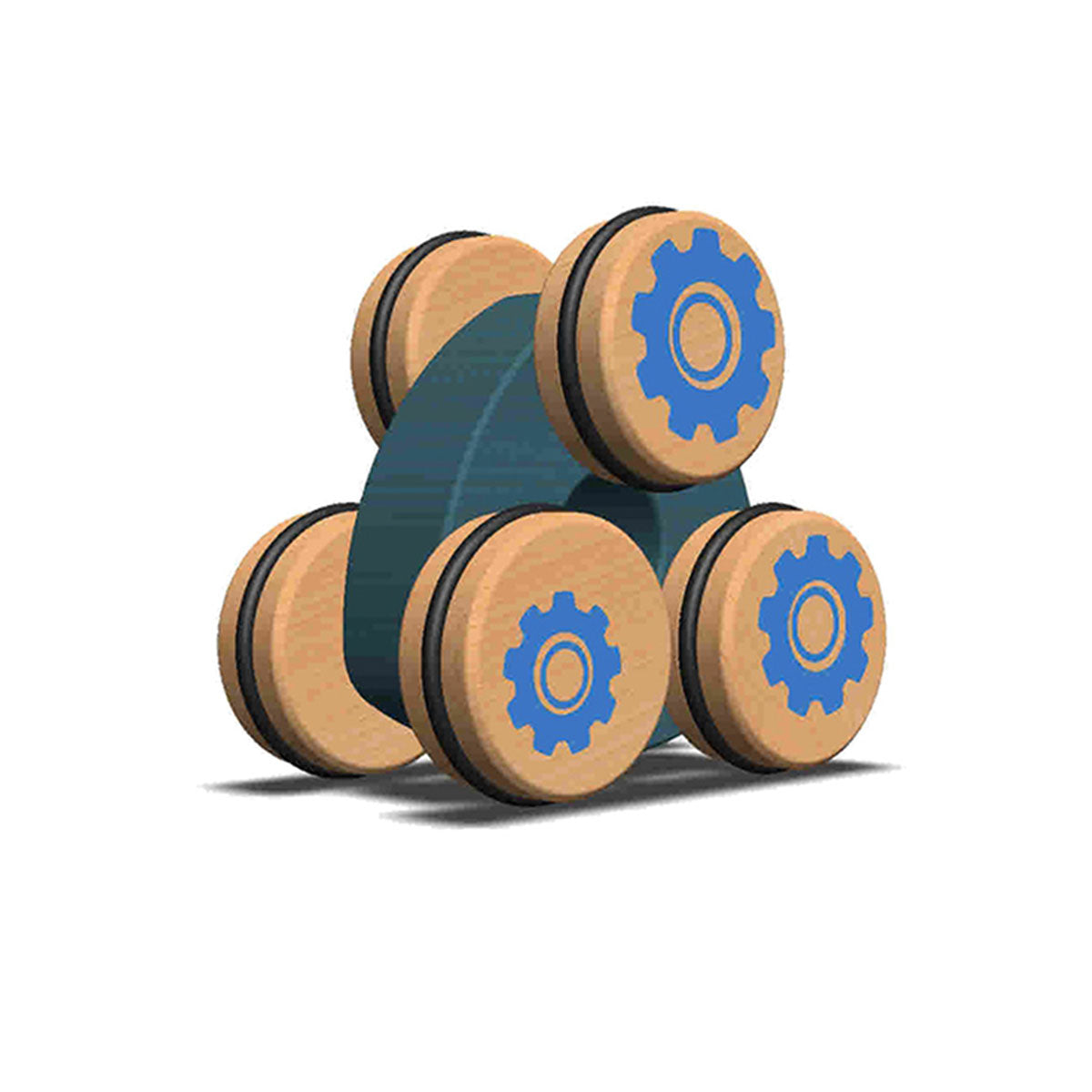 Wooden Tumbler Toy - Blue