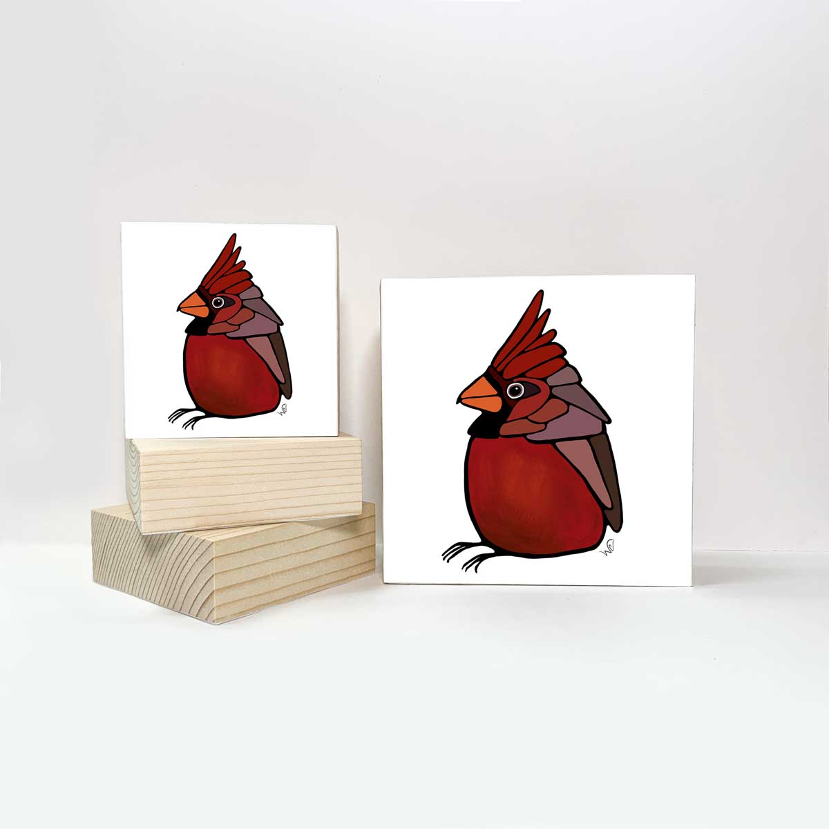 Print on Wood Block - Cardinal - Unperfekt-Studios
