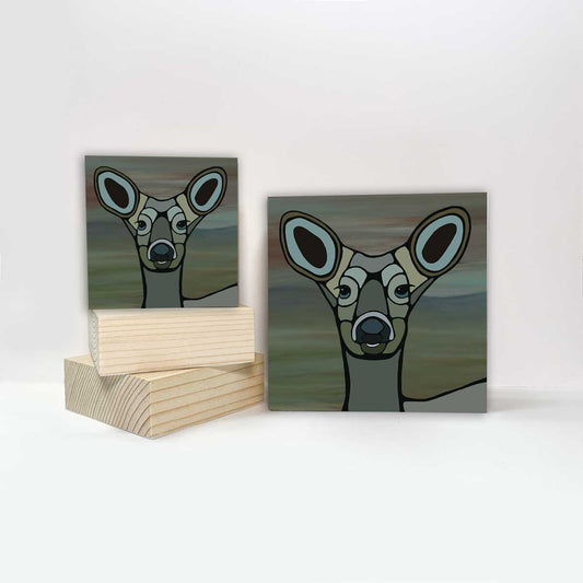 Print on Wood Block - Deer - Unperfekt-Studios