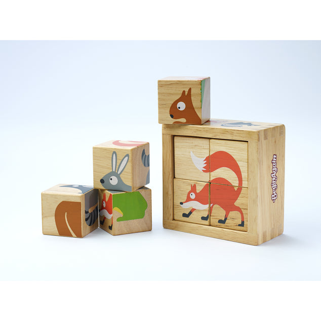 Wooden Buddy Blocks - Backyard Animals