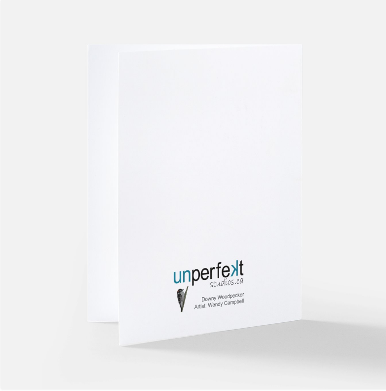 Greeting Card - Downy Woodpecker - Unperfekt-Studios