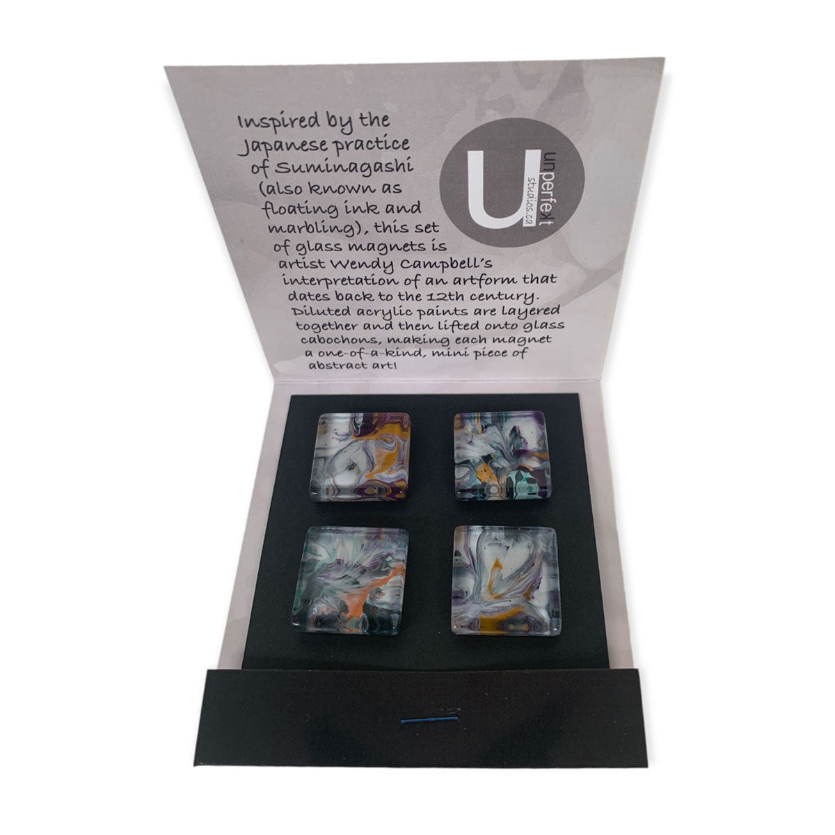 Glass Magnet Set - Abstract - Purple Fleur - Unperfekt-Studios