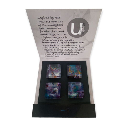 Glass Magnet Set - Abstract - Blast of Purple - Unperfekt-Studios