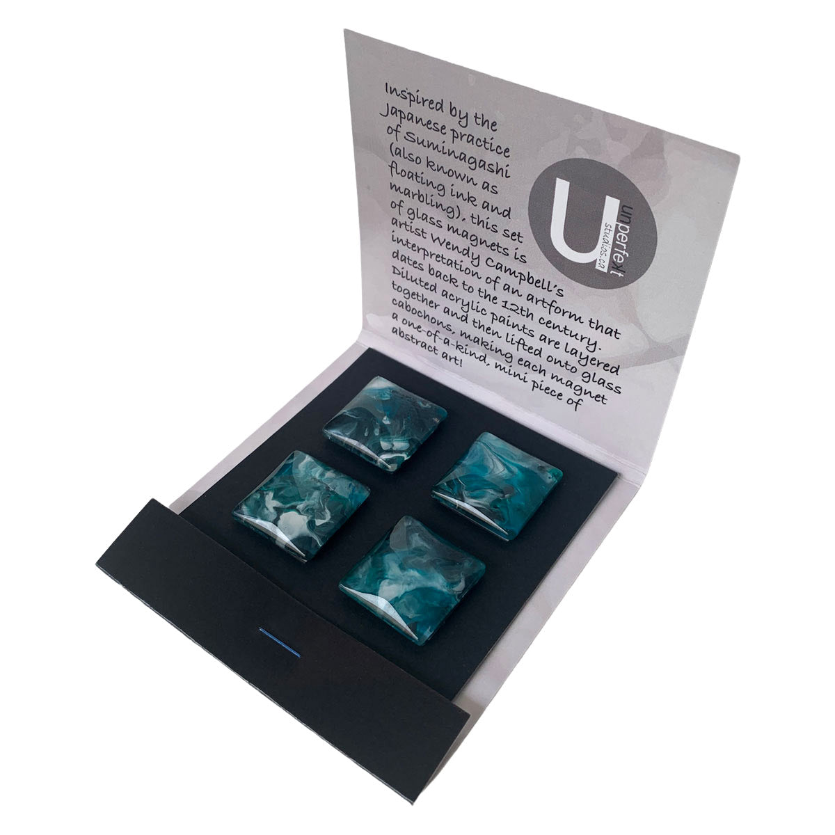 Glass Magnet Set - Abstract - Deep Blue Sea - Unperfekt-Studios