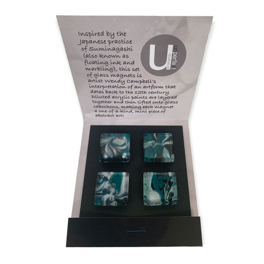 Glass Magnet Set - Abstract - Inkwash - Unperfekt-Studios