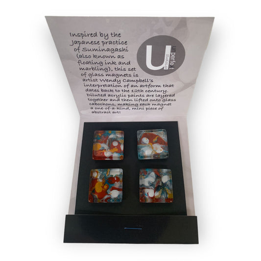 Glass Magnet Set - Abstract - Jardin de Fleurs III