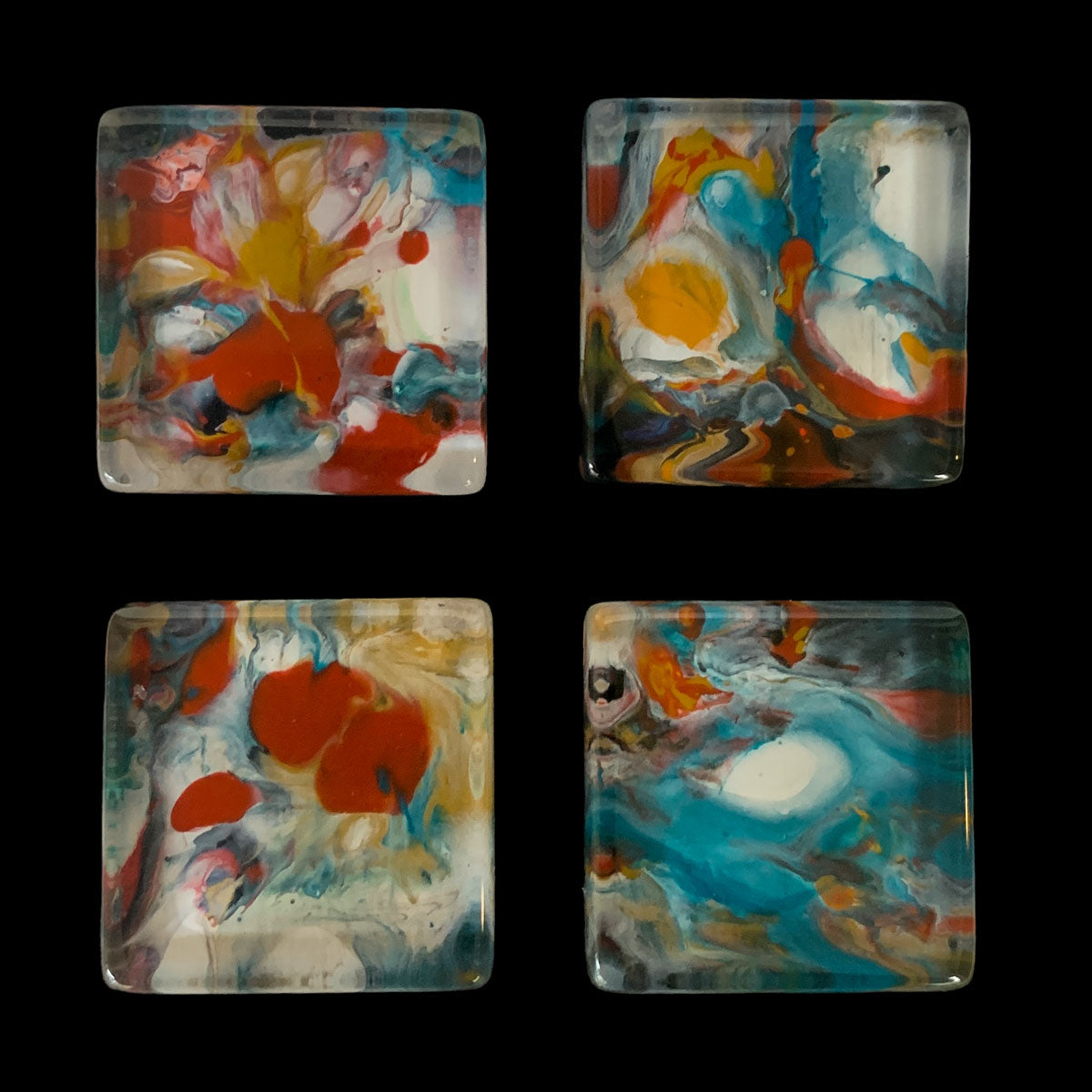 Glass Magnet Set - Abstract - Jardin de Fleurs