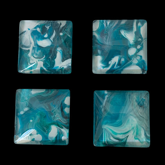 Glass Magnet Set - Abstract - Oceanic