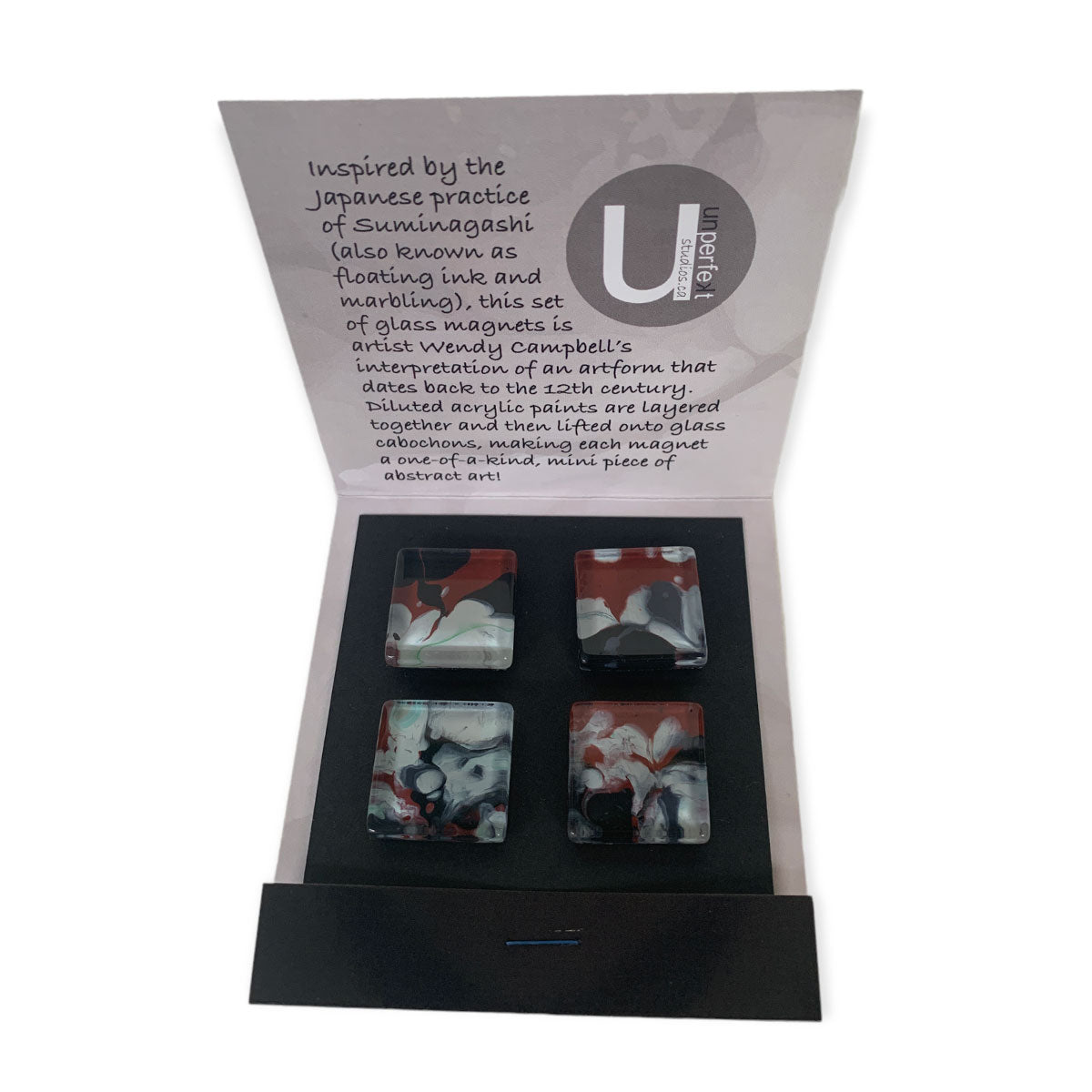 Glass Magnet Set - Abstract - Red Clay & Clouds - Unperfekt-Studios