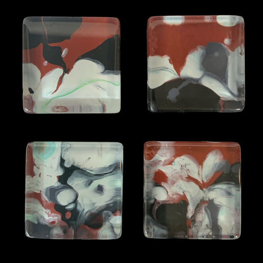 Glass Magnet Set - Abstract - Red Clay & Clouds - Unperfekt-Studios