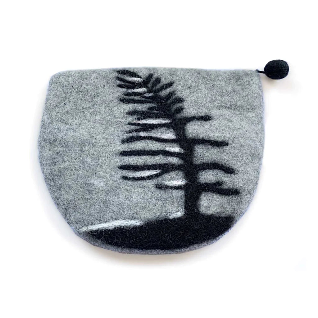 Felted Wool Pine Tree Purse