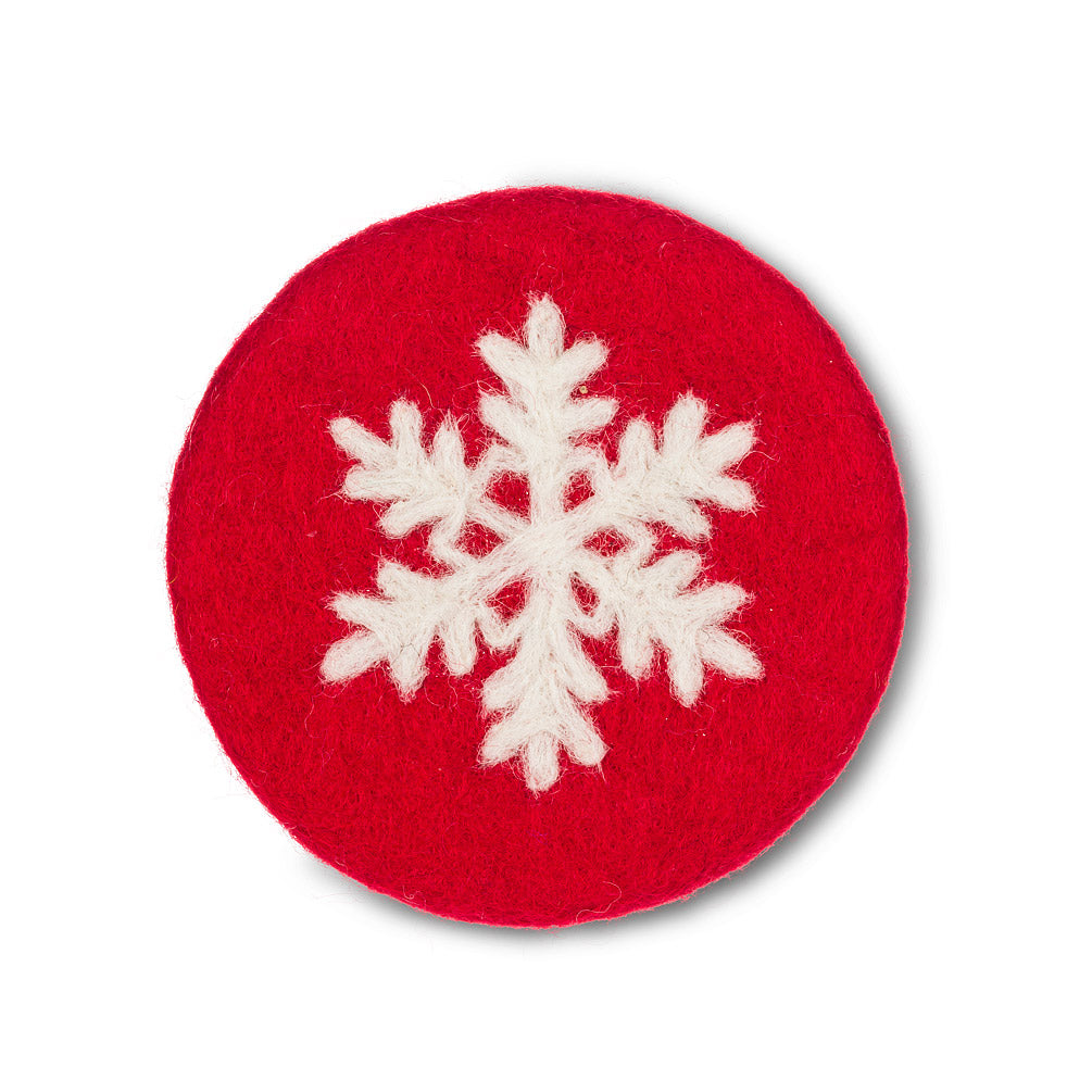 Felted Snowflake Coaster