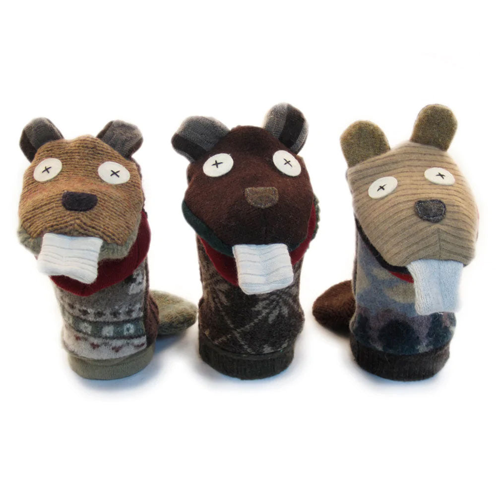 Reclaimed Wool Hand Puppet - Beaver