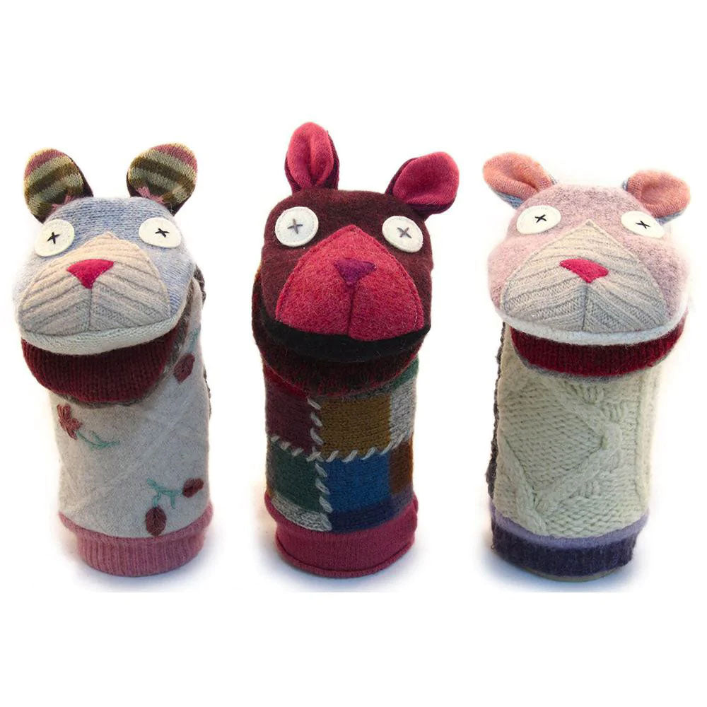 Reclaimed Wool Hand Puppet - Cat