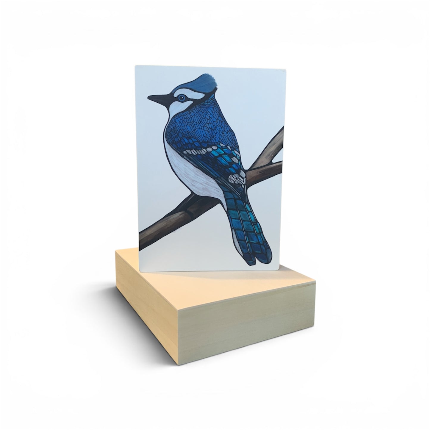 Print on Wood Block - Blue Jay
