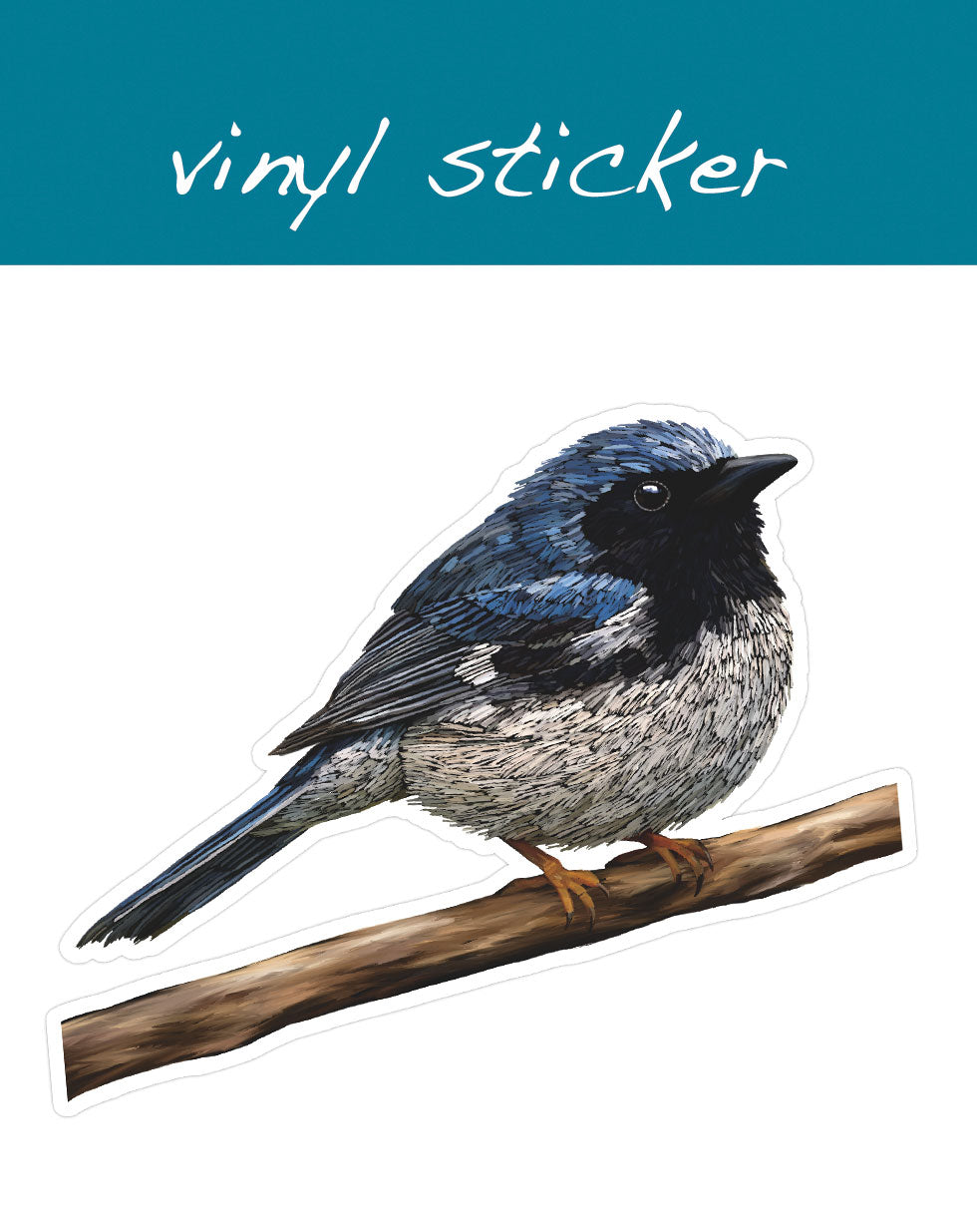 Vinyl Sticker - Black-Throated Blue Warbler