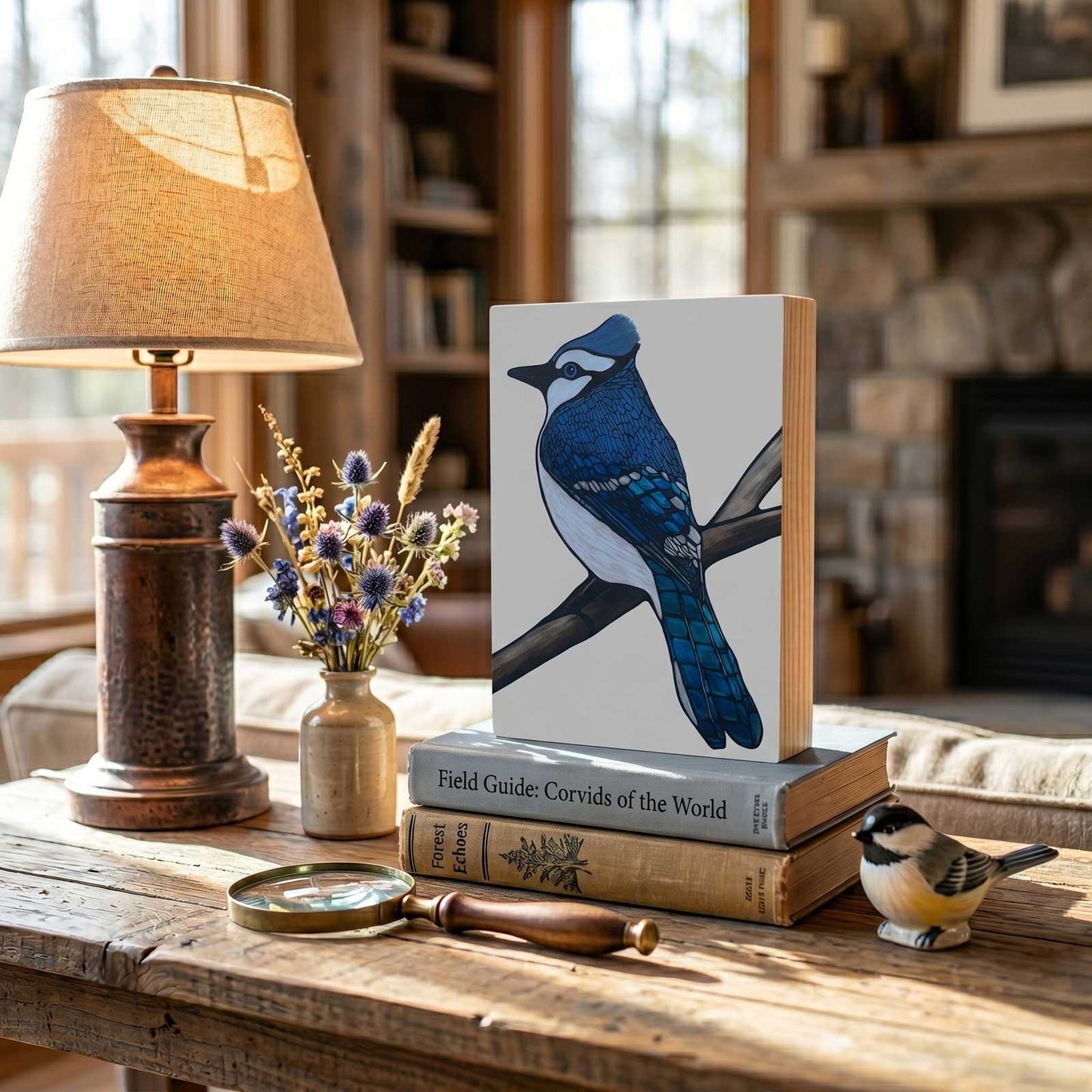 Print on Wood Block - Blue Jay