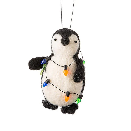 Tree Ornament - Penguin with Christmas Lights - from Cedar Lake Canada (Abbott Collection)