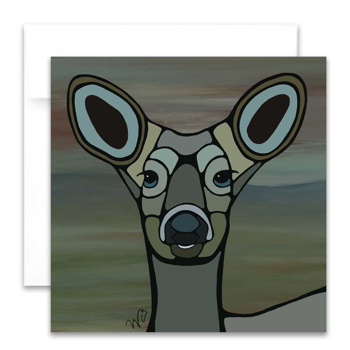 Colouring Greeting Card - Deer