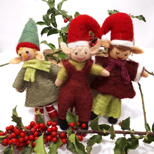 Felted Elves Christmas Ornaments - from Cedar Lake Canada (Hamro Village Fair Trade)