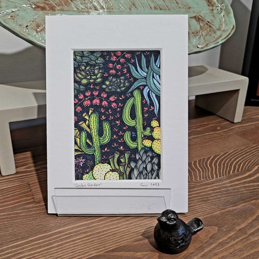 Signed & Matted Print - Cactus Garden