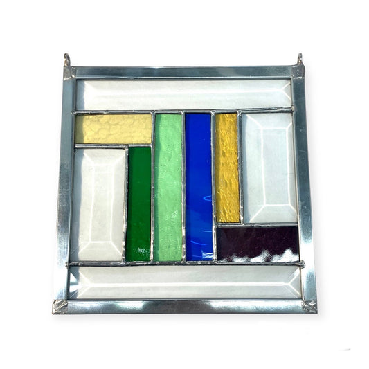 Stained Glass Panel, Abstract - 6.5” x 6.5”