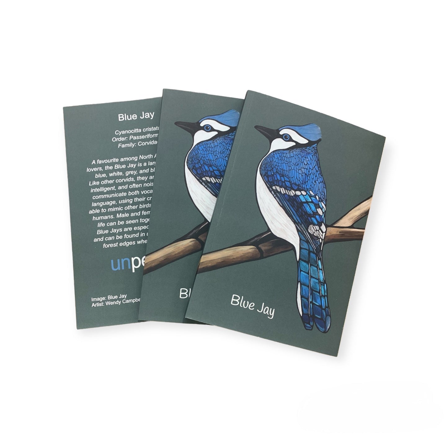 Notebook, Journal - Blue Jay (lined or unlined) - Unperfekt-Studios