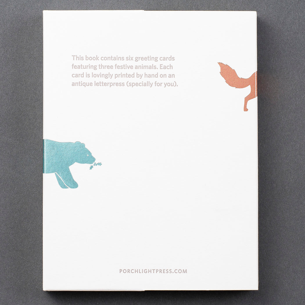 Folder Set of Animal Tracks Cards (set of 6) - Porchlight Press Letterpress from Cedar Lake (Porchlight Press)