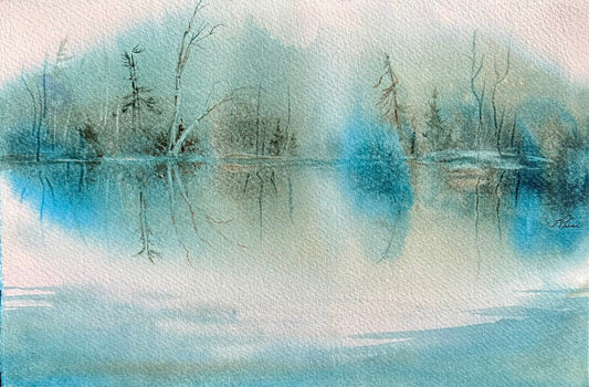 Framed Original Watercolour - HUSH - from Cedar Lake (Tiina Price)