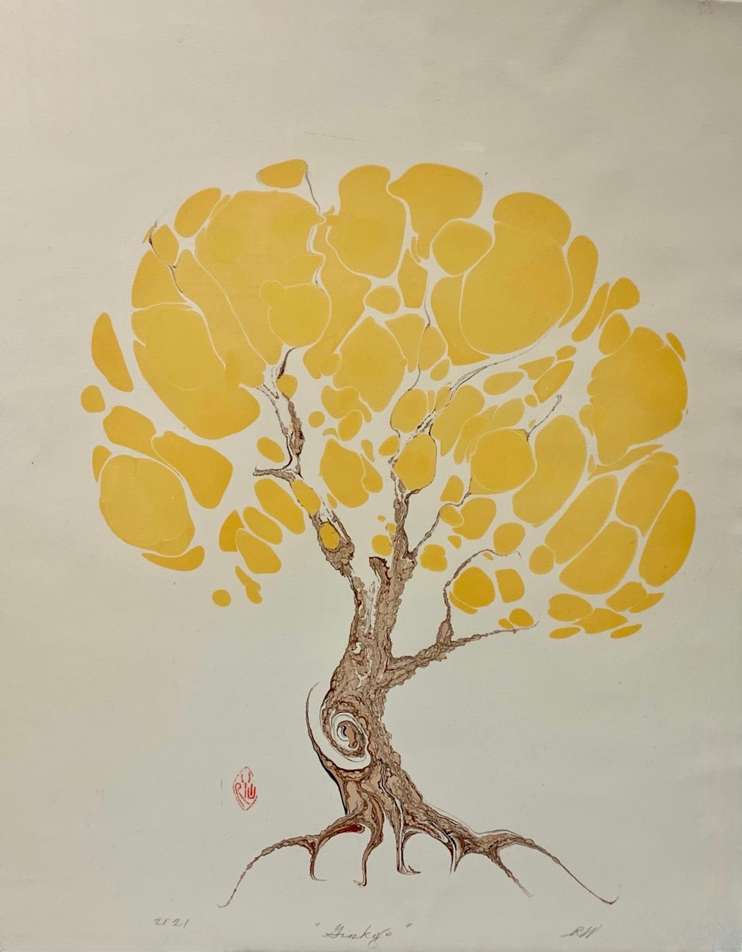 Marbled Graphic (sm, lg) - "Gingko" - from Cedar Lake (Robert Wu)