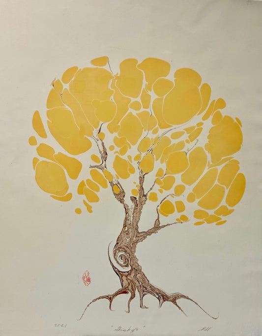 Marbled Graphic (sm, lg) - "Gingko" - from Cedar Lake (Robert Wu)