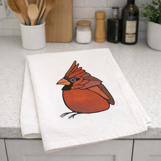 Flour Sack Tea Towel - 100% Organic Cotton - Cardinal
