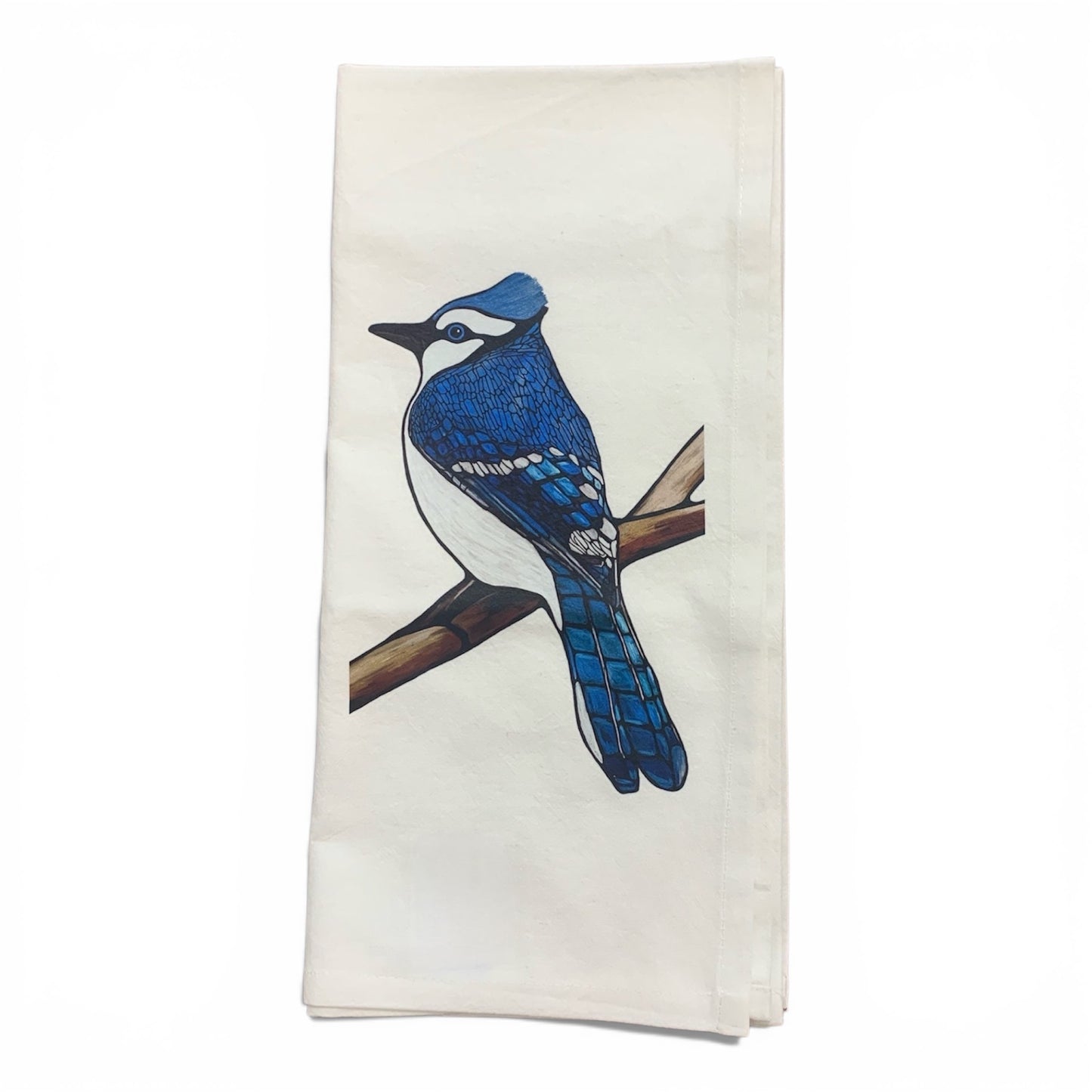 Flour Sack Tea Towel - 100% Organic Cotton - Blue Jay