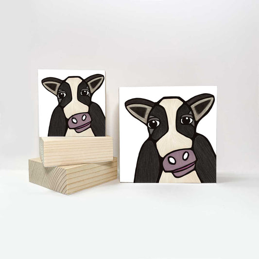 Print on Wood Block - Gertie the Cow